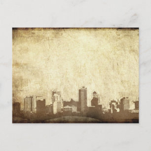 Grungy city background postcard