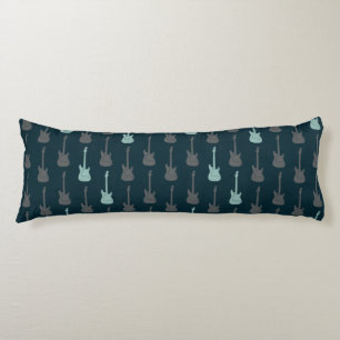 Grungy Classic Electric Guitar Polkadot blue grey Body Cushion