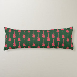 Grungy Classic Electric Guitar Polkadot pink green Body Cushion