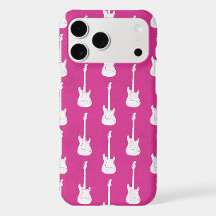 Grungy Classic Electric Guitar Polkadot pink white