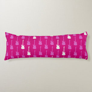 Grungy Classic Electric Guitar Polkadot pink white Body Cushion