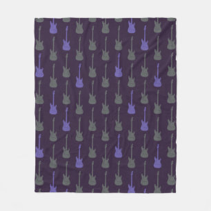 Grungy Classic Electric Guitar Polkadot purplegrey Fleece Blanket