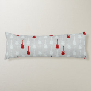 Grungy Classic Electric Guitar Polkadot white red Body Cushion