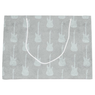 Grungy Classic Electric Guitar Polkadot whites Large Gift Bag