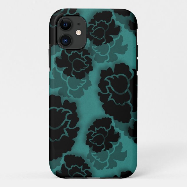 Grungy Floral Decadence BT iPhone 5 Case, Teal Case-Mate iPhone Case (Back)