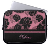 Grungy Floral Decadence Electronics Bag, Pink