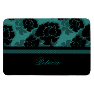 Grungy Floral Decadence Flexi Magnet, Teal Magnet