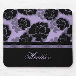 Grungy Floral Decadence Mousepad, Lavender Mouse Pad