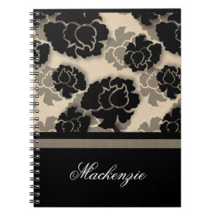 Grungy Floral Decadence Notebook, Ivory Spiral Notebook