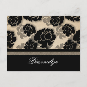 Grungy Floral Decadence Postcard, Ivory Beige Postcard