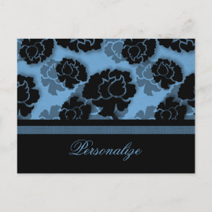 Grungy Floral Decadence Postcard, Light Blue Postcard
