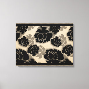 Grungy Floral Decadence Wrapped Canvas, Ivory Canvas Print