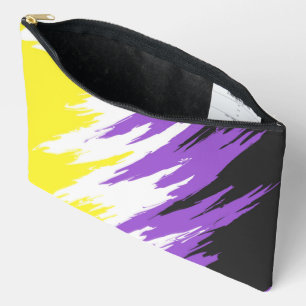 Grungy Funky ZigZag Abstract Nonbinary Pride Flag Accessory Pouch