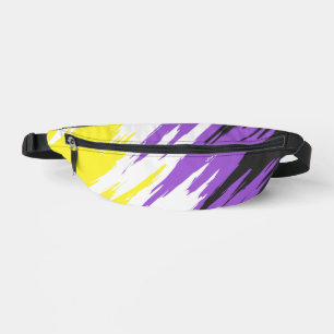 Grungy Funky ZigZag Abstract Nonbinary Pride Flag Bum Bags