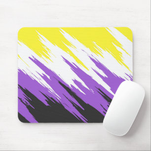 Grungy Funky ZigZag Abstract Nonbinary Pride Flag Mouse Pad