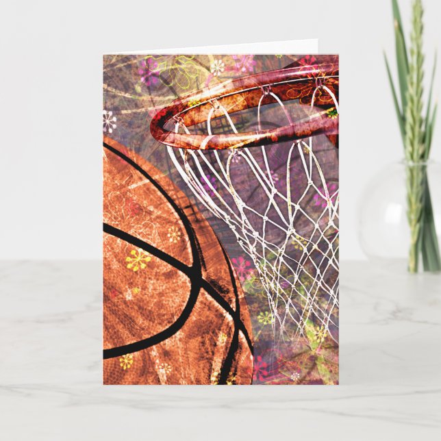 Grungy Girly Basketball Card (Front)