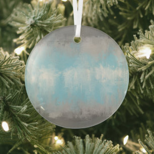 Grungy Glitchy Funky Abstract Demiboy Pride Flag Glass Tree Decoration