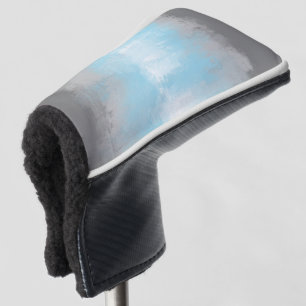 Grungy Glitchy Funky Abstract Demiboy Pride Flag Golf Head Cover