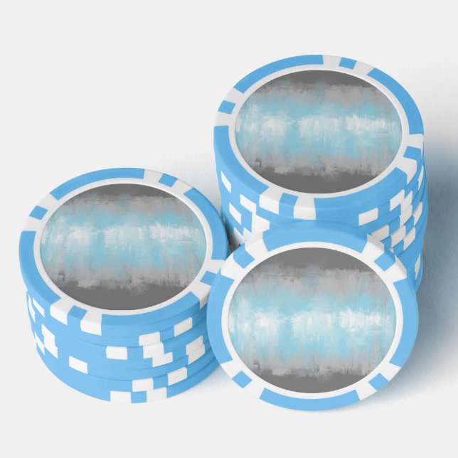 Grungy Glitchy Funky Abstract Demiboy Pride Flag Poker Chips (Stack)