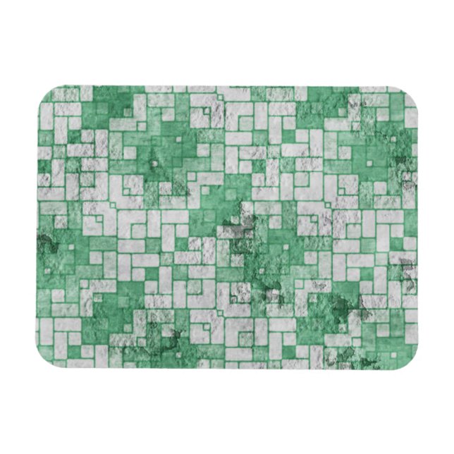 Grungy Green Angular Shapes Magnet (Horizontal)