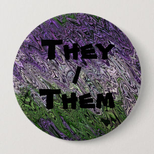 Grungy Groovy Funky Trippy Genderqueer Pride 10 Cm Round Badge