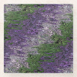Grungy Groovy Funky Trippy Genderqueer Pride Glass Coaster