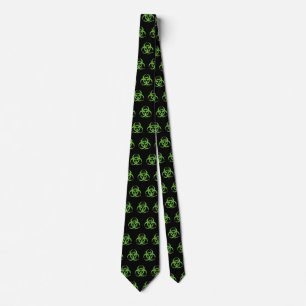 Grungy Gross Green Biohazard Tie
