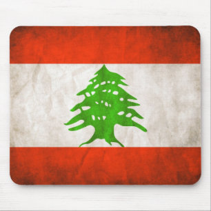 Grungy Lebanon Flag Mouse Pad