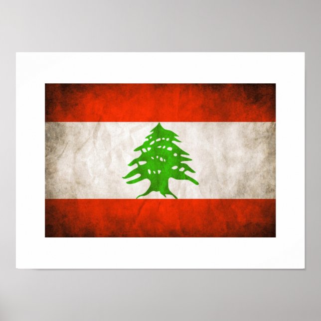 Grungy Lebanon Flag Poster (Front)