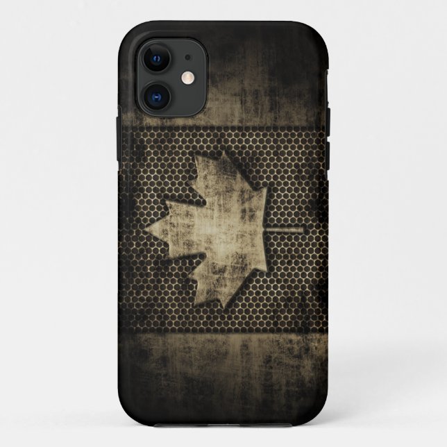 Grungy Metal Canadian Flag Case-Mate iPhone Case (Back)