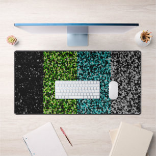 Grungy Noisy Abstract Quoiromantic Pride Flag Desk Mat
