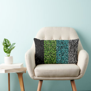 Grungy Noisy Abstract Quoiromantic Pride Flag Lumbar Cushion