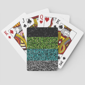 Grungy Noisy Abstract Quoiromantic Pride Flag Playing Cards