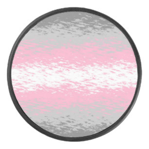 Grungy Noisy Grainy Abstract Demigirl Pride Flag Hockey Puck