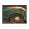 Grungy Old Green Rusty Truck Hubcap Tire -Postcard