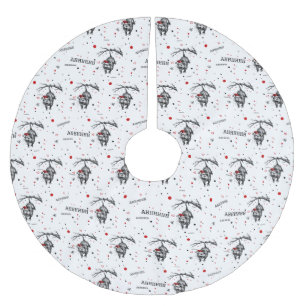 Grungy Opossum Silent Scream Funny Trash Animal AH Brushed Polyester Tree Skirt