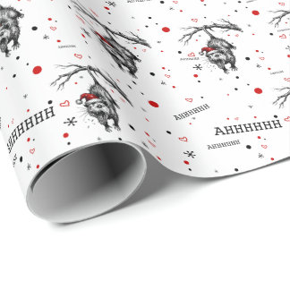 Grungy Opossum Silent Scream Funny Trash Animal AH Wrapping Paper