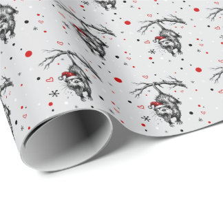 Grungy Opossum Silent Scream Funny Trash Animal Wrapping Paper
