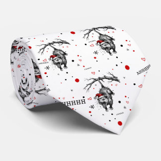 Grungy Opossum Silent Scream Peace on Earth Tie