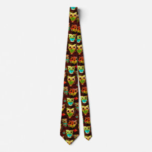 Grungy Owls seamless pattern II + your idea Tie