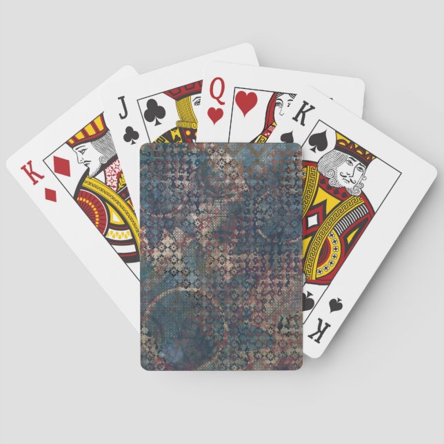 Grungy Patterns with Messy Patchwork of Textures Playing Cards (Back)