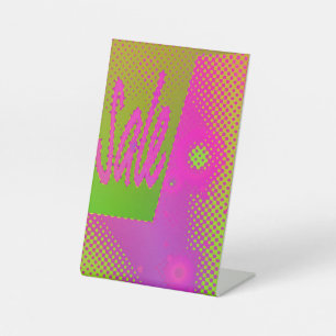 Grungy Pedestal Sign with Bold Neon Elements