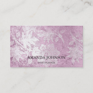 Grungy Pink Silver Stylist Event Planner Vip Business Card