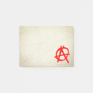Grungy Red Anarchy Symbol Post-it Notes