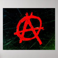 Grungy Red Anarchy Symbol