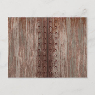 Grungy Riveted Rusty Metal Postcard