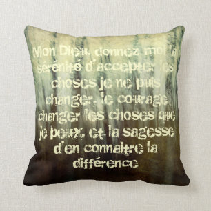 Grungy Serenity Prayer in French Pillow