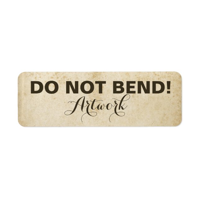 Grungy Stained Do Not Bend Artwork Warning Font (Front)