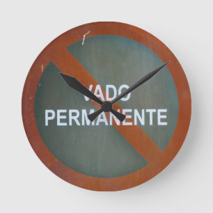 Grungy Street Sign Man Cave Round Clock