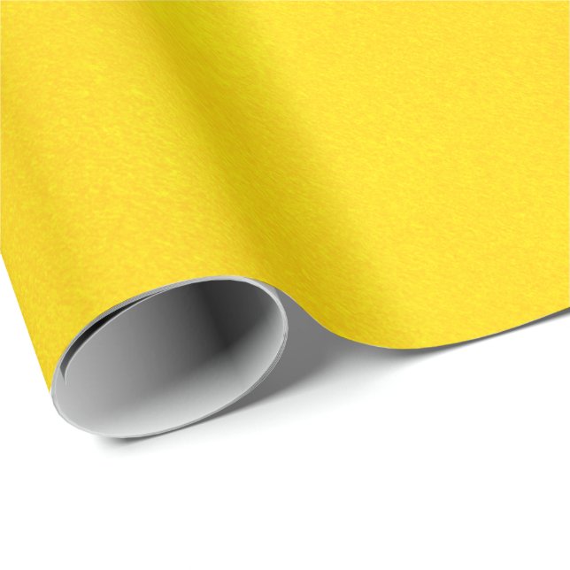 Grungy Styled Smudge Bright Yellow Wrapping Paper (Roll Corner)